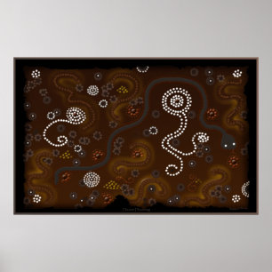 Australian Aboriginal Desert Art Poster