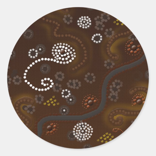 Australian Aboriginal Style Desk Art Stickers (Vorderseite)