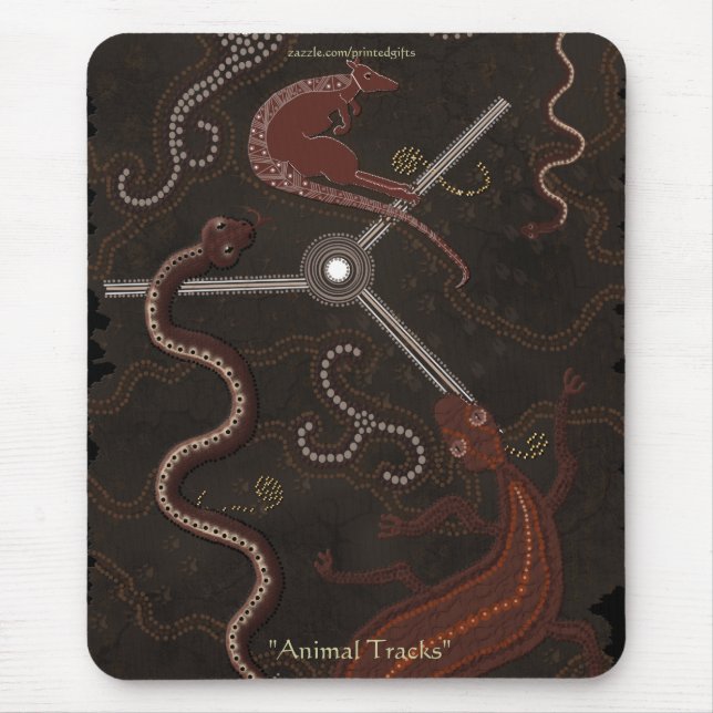 Australian Aboriginal Style Kangaroo & Lizards Mousepad (Vorne)