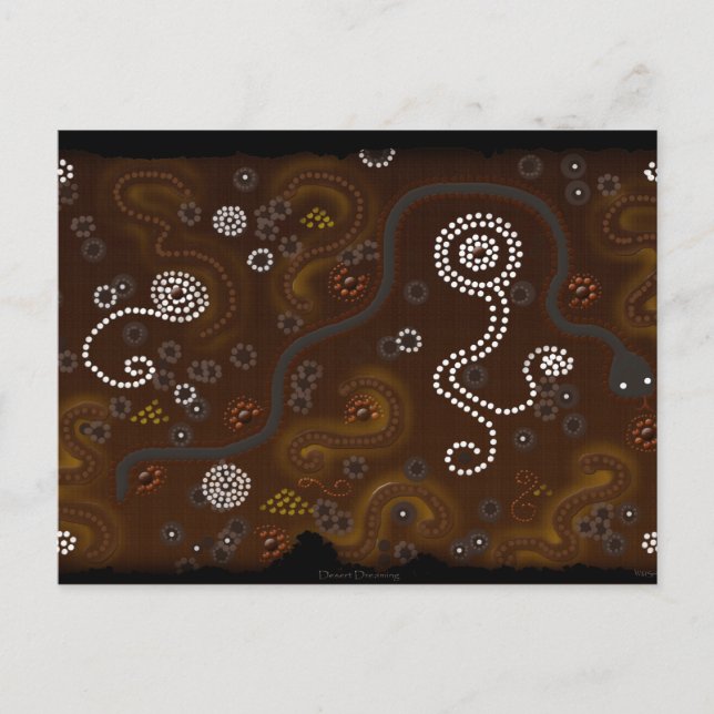 Australian Aboriginal Wüste Art Postkarte (Vorderseite)