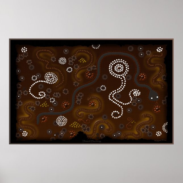 Australian Aboriginal Wüstenkunst Poster (Vorne)