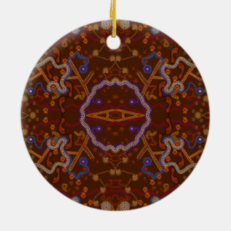 Australian Aborigine Walkabout with Animal Tracks Keramikornament