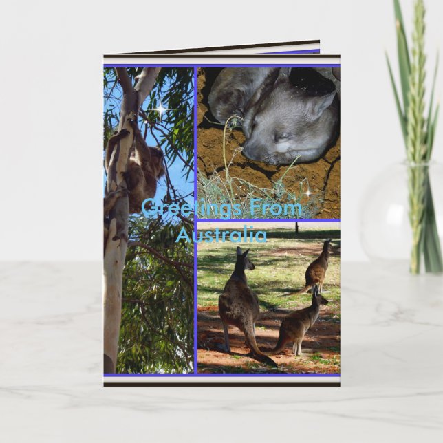 Australian Animal Collage, Birthday Greeting Card Karte (Vorderseite)