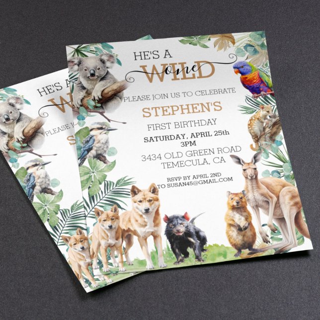 Australian Animal Wild One Birthday Kangaroo (Von Creator hochgeladen)