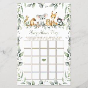 Australian Animals Greenerity Baby Shower Bingo Ga