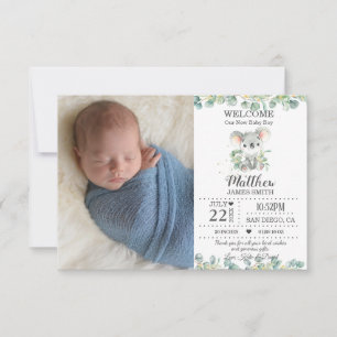 Australian Animals Greenery New Baby Fotos Birth Ankündigung