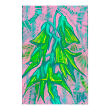Australian Bird Blume, Tropical Floral Painting C