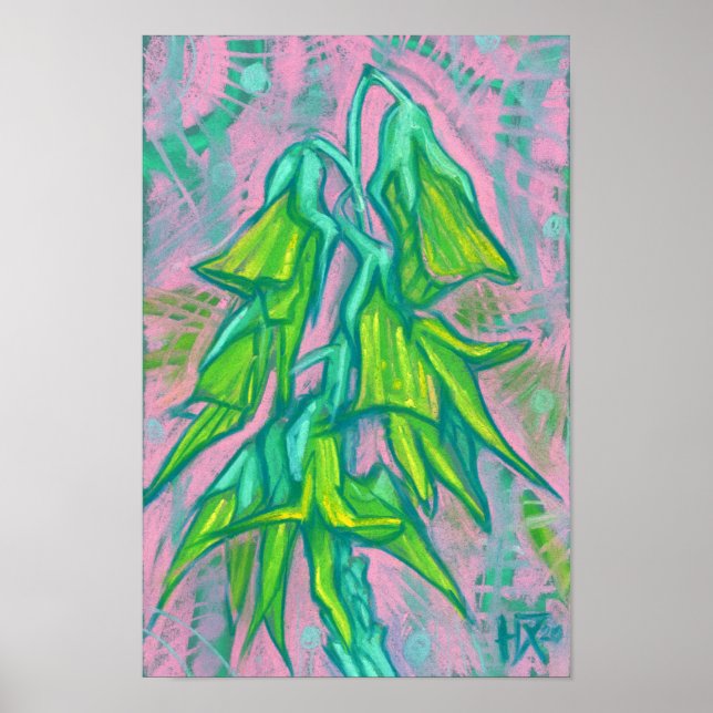 Australian Bird Blume, Tropical Floral Painting C Poster (Vorne)