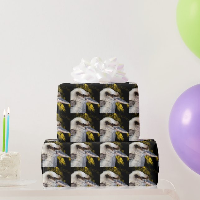 Australian Blue Winged Kookaburra, Geschenkpapier (Partygeschenke)