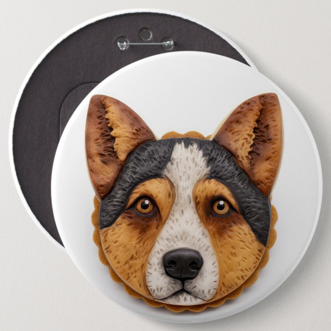 Australian Cattle Dog 3D Inspiriert Button (Vorne & Hinten)