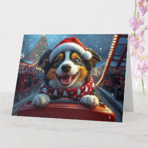 Australian Cattle Dog Achterbahn Weihnachten Karte