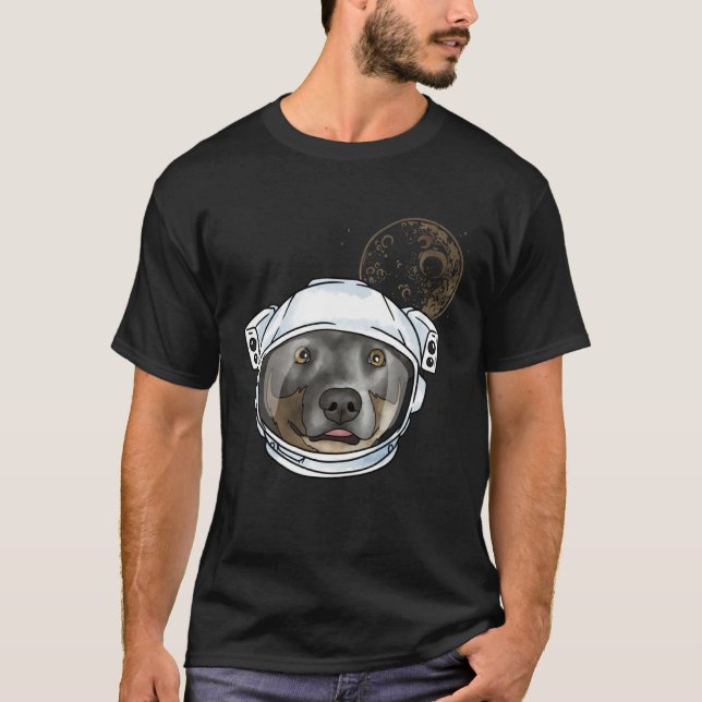 Australian Cattle Dog Astronaut Universum T-Shirt (Vorderseite)