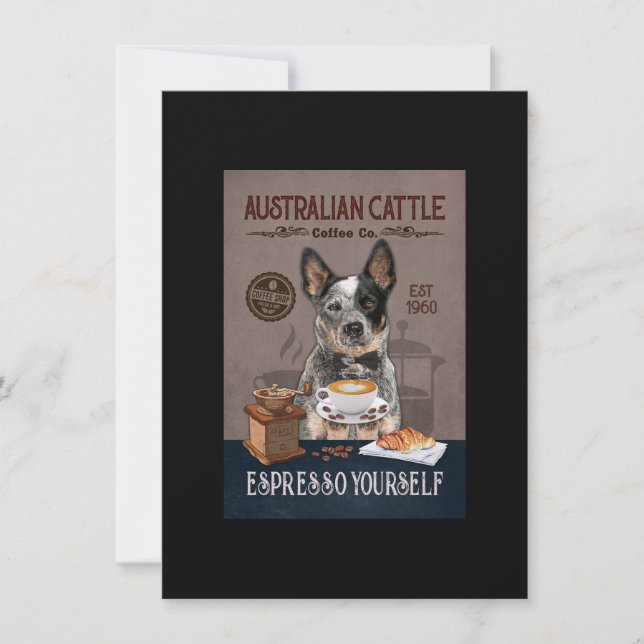 Australian Cattle Dog Coffee Club Coffee Dog Lover Dankeskarte (Vorderseite)