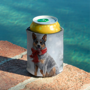 Australian Cattle Dog im Schnee Weihnachten Dosenkühler