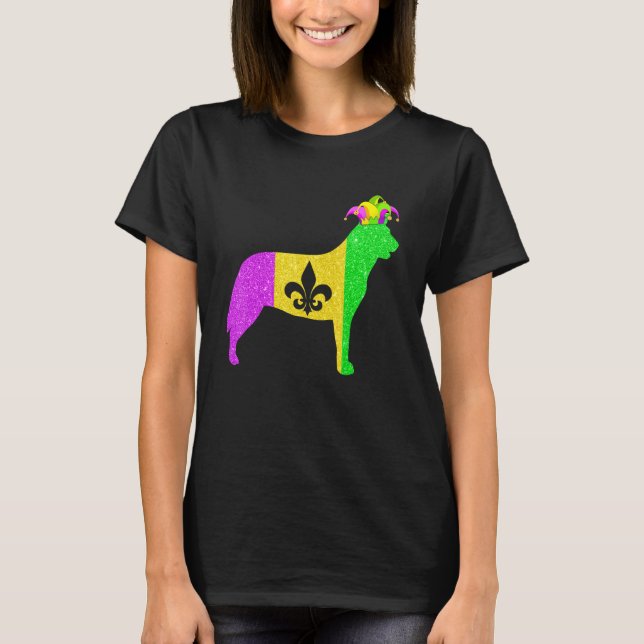 Australian Cattle Dog Lover Mardi Gras Carnival Pa T-Shirt (Vorderseite)