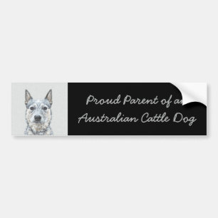 Australian Cattle Dog Painting - Niedliche Origina Autoaufkleber