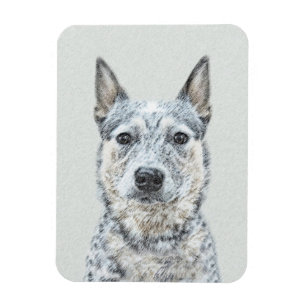 Australian Cattle Dog Painting - Niedliche Origina Magnet