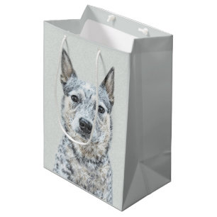Australian Cattle Dog Painting - Niedliche Origina Mittlere Geschenktüte