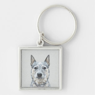 Australian Cattle Dog Painting - Niedliche Origina Schlüsselanhänger