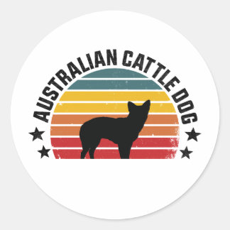 australian cattle dog, red heeler dog runder aufkleber
