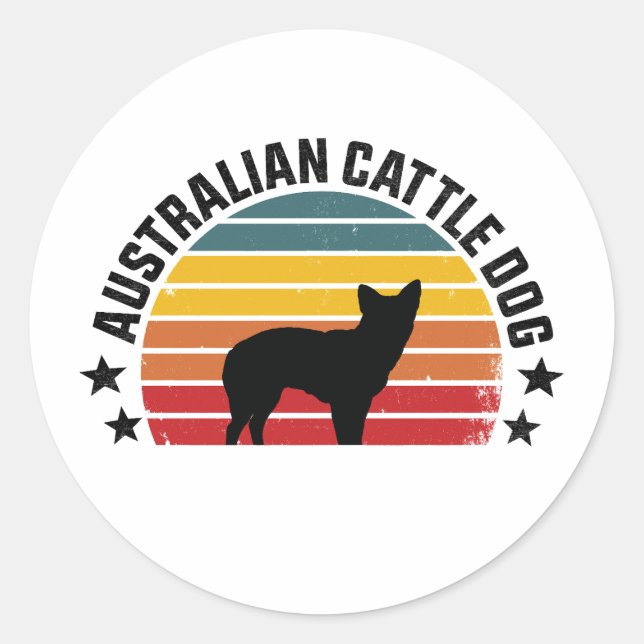 australian cattle dog, red heeler dog runder aufkleber (Vorderseite)