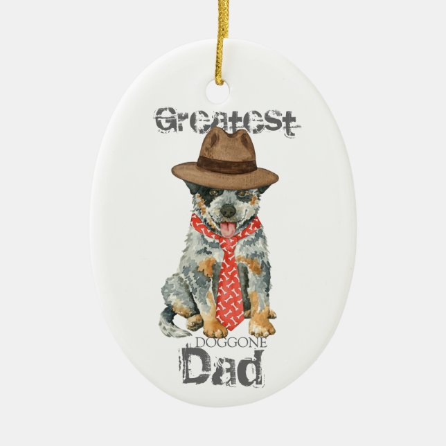 Australian Cattle Dog Vater Keramik Ornament (Vorne)