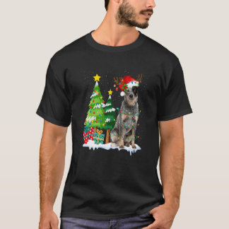 Australian Cattle Dog Weihnachtsmannmütze Rentier T-Shirt