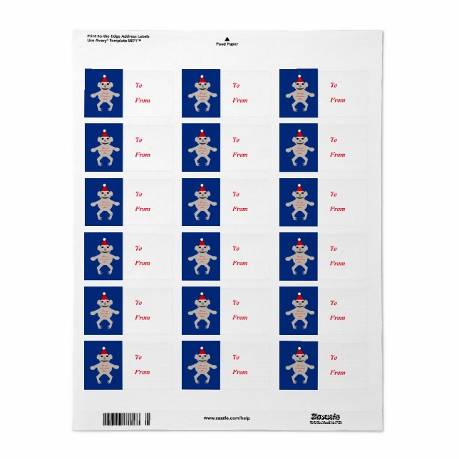 Australian Christmas Koala Bear Present Tag Labels Adressaufkleber (Vorne)