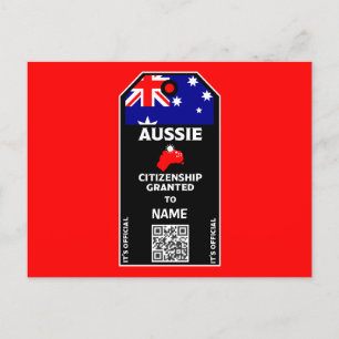 Australian Citizenship Party Gratulation    Postkarte