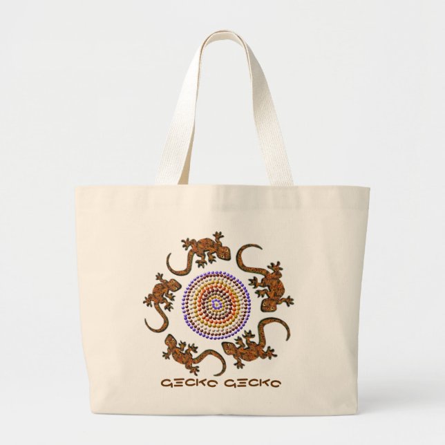 Australian Gecko Circle Animal-Lovers' Art Bag Jumbo Stoffbeutel (Vorne)