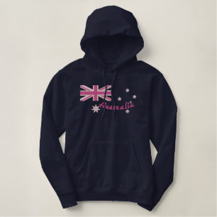Australian Girly Flag Embroidery Bestickter Hoodie
