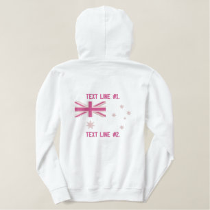 Australian Girly Flag Embroidery Bestickter Hoodie