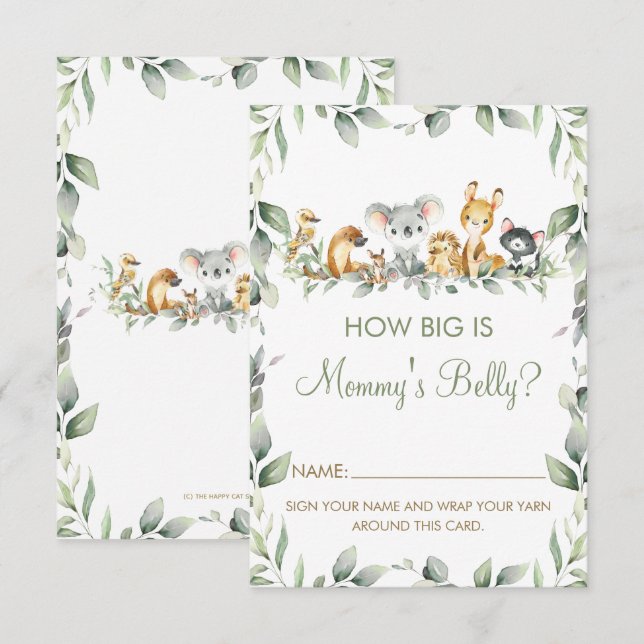 Australian How Big is Mommy's Bly Game Card Einladung (Vorne/Hinten)