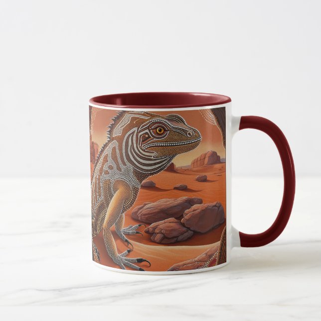 Australian Iguana Lizard Wildlife Scene Tasse (Rechts)