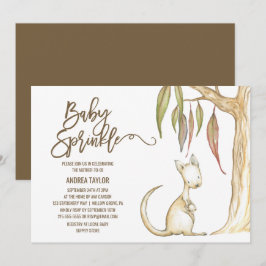 Australian Kangaroo & Joey Neutral Baby Sprinkle Einladung