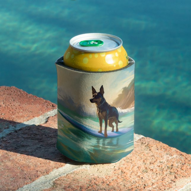 Australian Kelpie Beach Surfing Painting Dosenkühler (In Situ Pool)