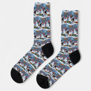 Australian Kelpie Christmas Festive Snow Scene Socken