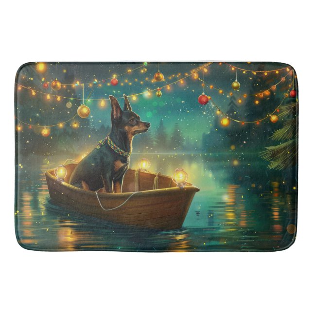 Australian Kelpie Christmas Festive Voyage Badematte (Vorderseite)
