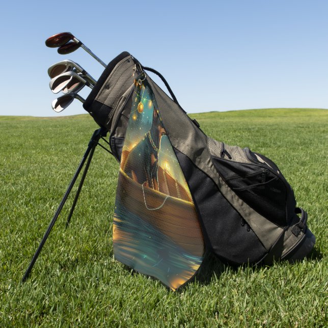 Australian Kelpie Christmas Festive Voyage Golfhandtuch (Gras)