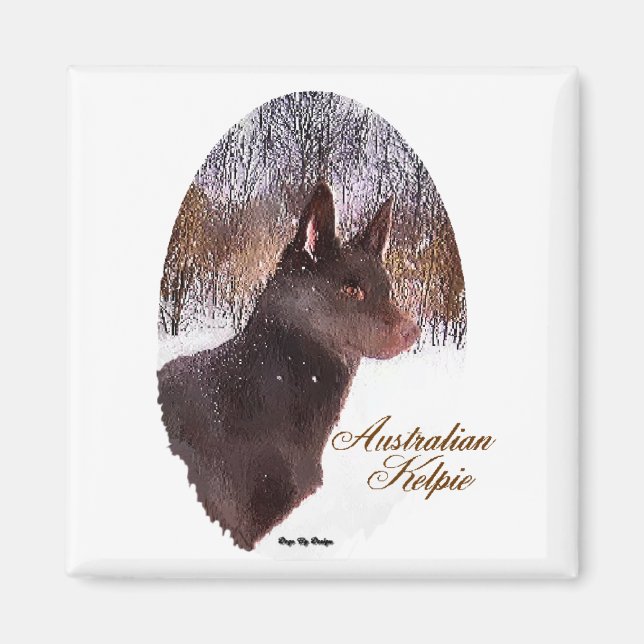 Australian Kelpie Christmas Geschenke Magnet (Vorne)