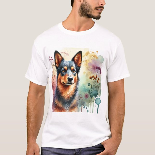 Australian Kelpie Dog 160724AREF206 - Watercolor T-Shirt (Vorderseite)
