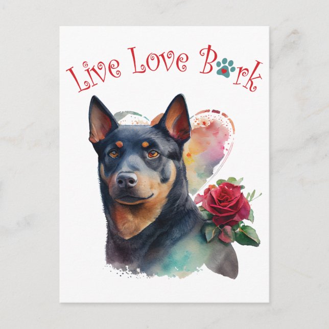 Australian Kelpie Dog Mama Floral Postkarte (Vorderseite)