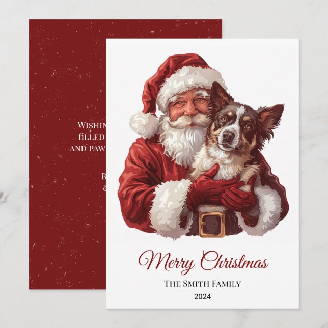Australian Kelpie Dog Santa Claus Weihnachten (Vorne/Hinten)