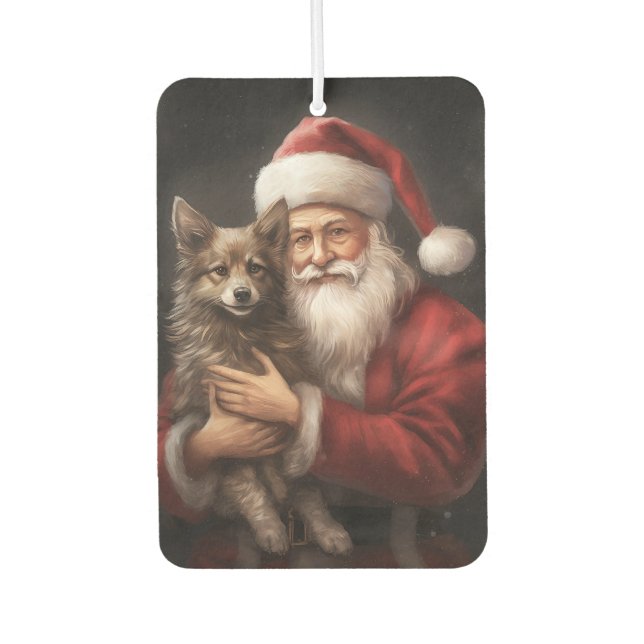 Australian Kelpie mit Weihnachten im Weihnachtsman Autolufterfrischer (Vorderseite)