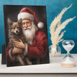 Australian Kelpie mit Weihnachten im Weihnachtsman Fotoplatte