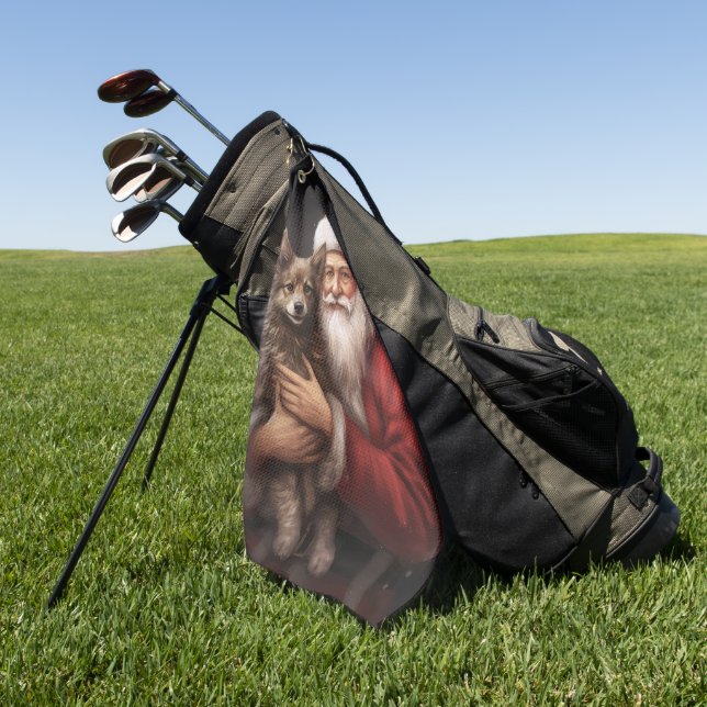 Australian Kelpie mit Weihnachten im Weihnachtsman Golfhandtuch (Gras)