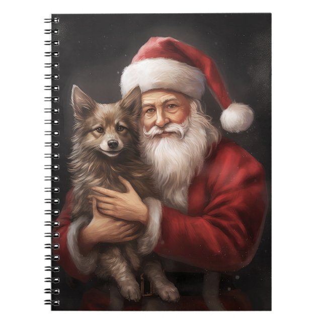 Australian Kelpie mit Weihnachten im Weihnachtsman Notizblock (Vorderseite)