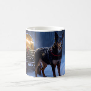 Australian Kelpie Snowy Sleigh Weihnachtsdekor Kaffeetasse