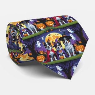 Australian Kelpies Dogs Pumpkin Halloween Funny Krawatte