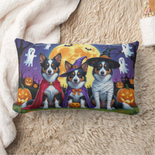 Australian Kelpies Dogs Pumpkin Halloween Funny Lendenkissen
